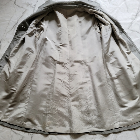 Vintage Grey Leather Belted Trench Coat 24K by Dan di Modes - Picture 9 of 16